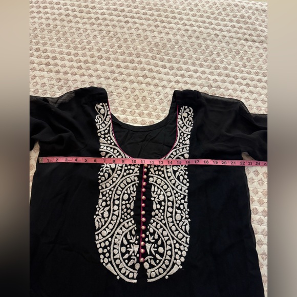 Pure georgette kurta with Pink and Gold Trim &soft net dupatta - Picture 13 of 13